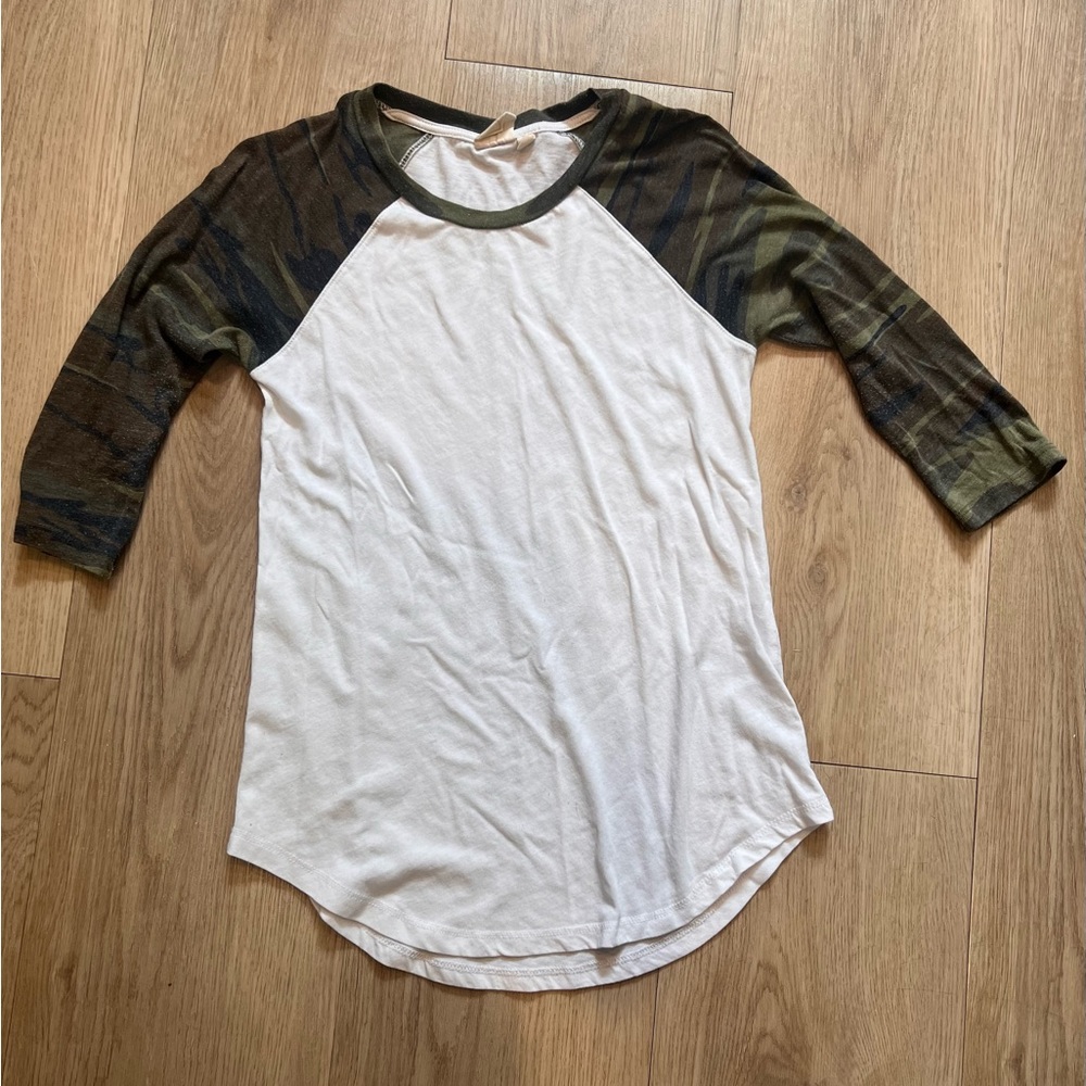 White crow 3/4 camo shirt